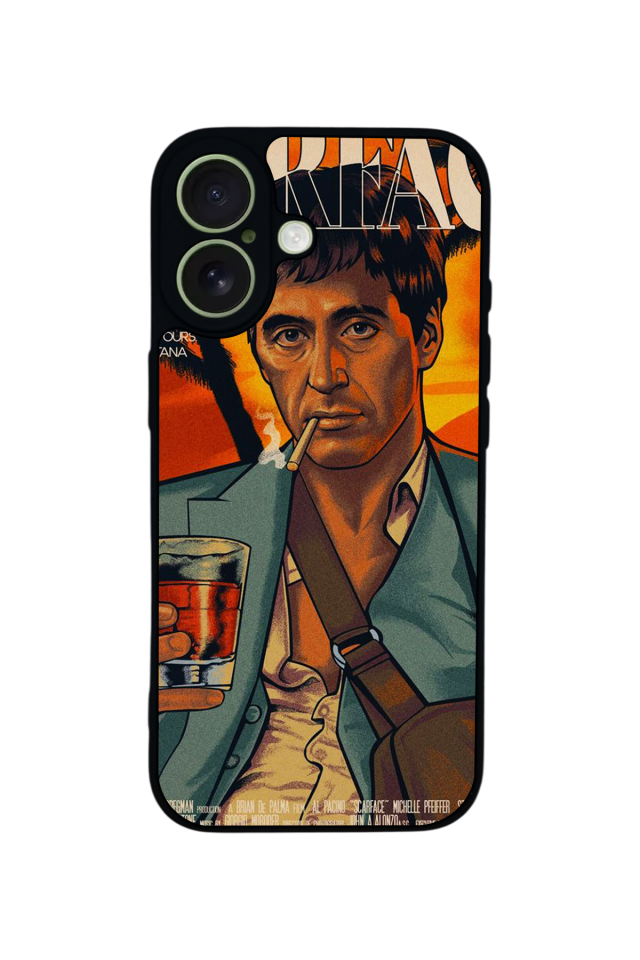 iPhone 17 Uyumlu Scarface Tasarımlı Glossy Premium Kılıf
