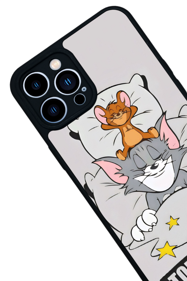 iPhone 12 Pro Max Uyumlu Tom And Jerry Tasarımlı Glossy Premium Kılıf