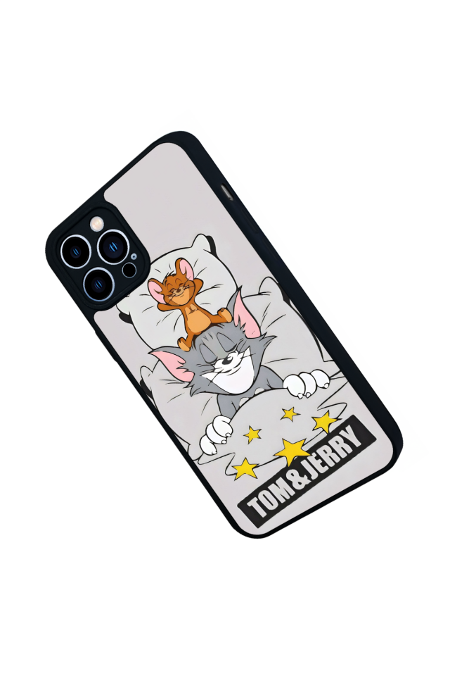 iPhone 12 Pro Max Uyumlu Tom And Jerry Tasarımlı Glossy Premium Kılıf