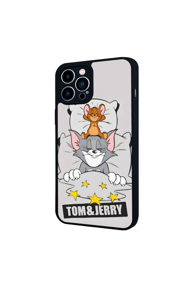 iPhone 12 Pro Max Uyumlu Tom And Jerry Tasarımlı Glossy Premium Kılıf