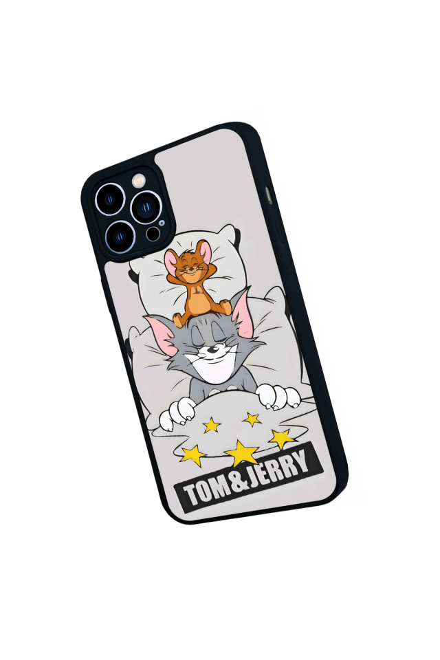 iPhone 12 Pro Max Uyumlu Tom And Jerry Tasarımlı Glossy Premium Kılıf