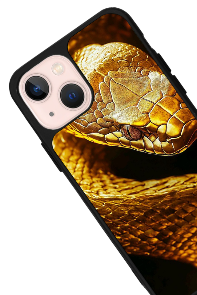 iPhone 13 Mini Uyumlu Yılan Tasarımlı Glossy Premium Kılıf