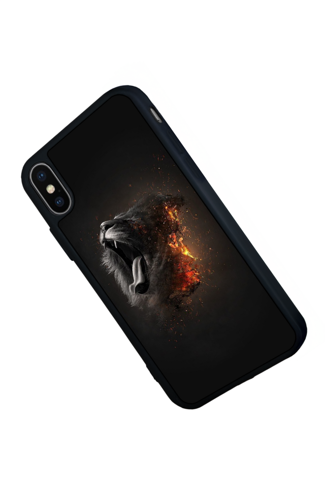 iPhone X/ XS Uyumlu Aslan Tasarımlı Glossy Premium Kılıf