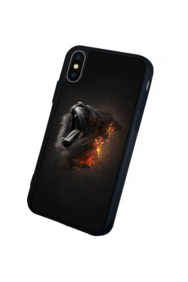 iPhone X/ XS Uyumlu Aslan Tasarımlı Glossy Premium Kılıf