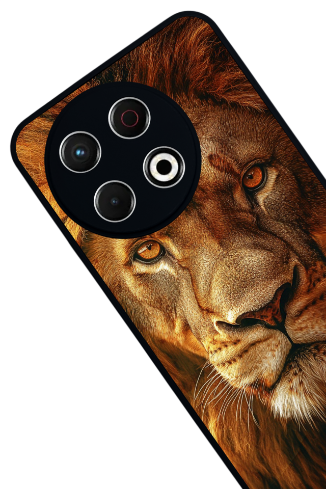 Tecno Spark 30 Pro Uyumlu Aslan Tasarımlı Glossy Premium Kılıf