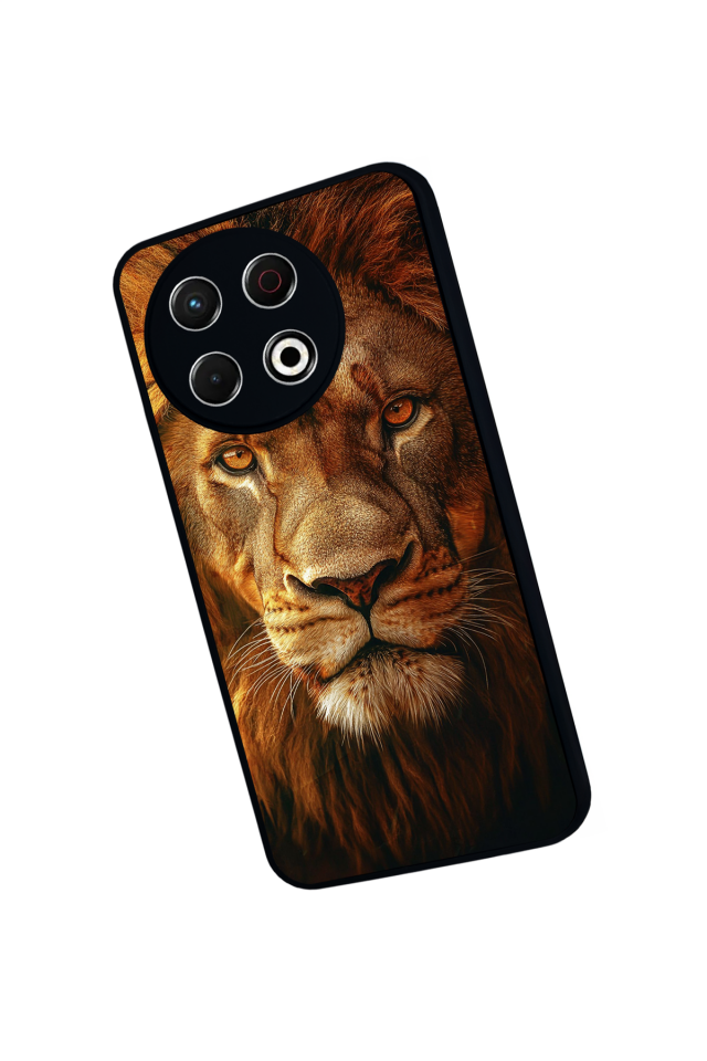 Tecno Spark 30 Pro Uyumlu Aslan Tasarımlı Glossy Premium Kılıf
