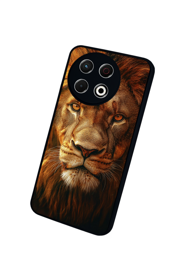 Tecno Spark 30 Pro Uyumlu Aslan Tasarımlı Glossy Premium Kılıf