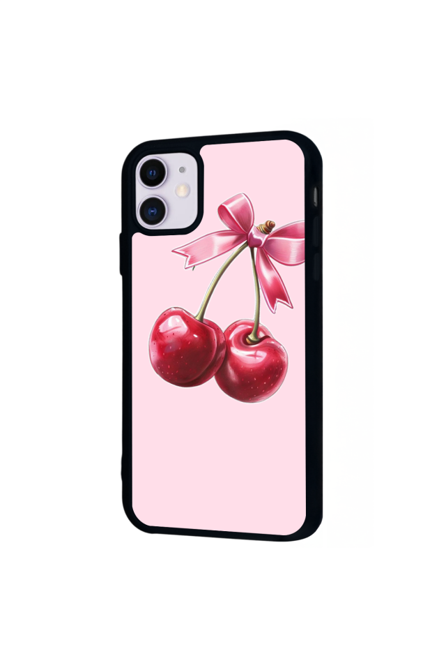 iPhone 11 Uyumlu Kiraz Tasarımlı Glossy Premium Kılıf
