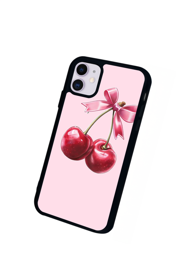 iPhone 11 Uyumlu Kiraz Tasarımlı Glossy Premium Kılıf