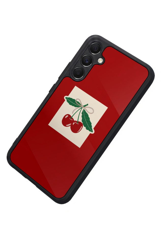 Samsung Galaxy M34 Uyumlu Kiraz Tasarımlı Glossy Premium Kılıf