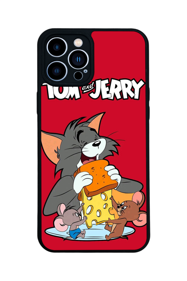 iPhone 12 Pro Max Uyumlu Tom And Jerry Tasarımlı Glossy Premium Kılıf