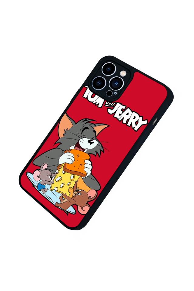 iPhone 12 Pro Max Uyumlu Tom And Jerry Tasarımlı Glossy Premium Kılıf