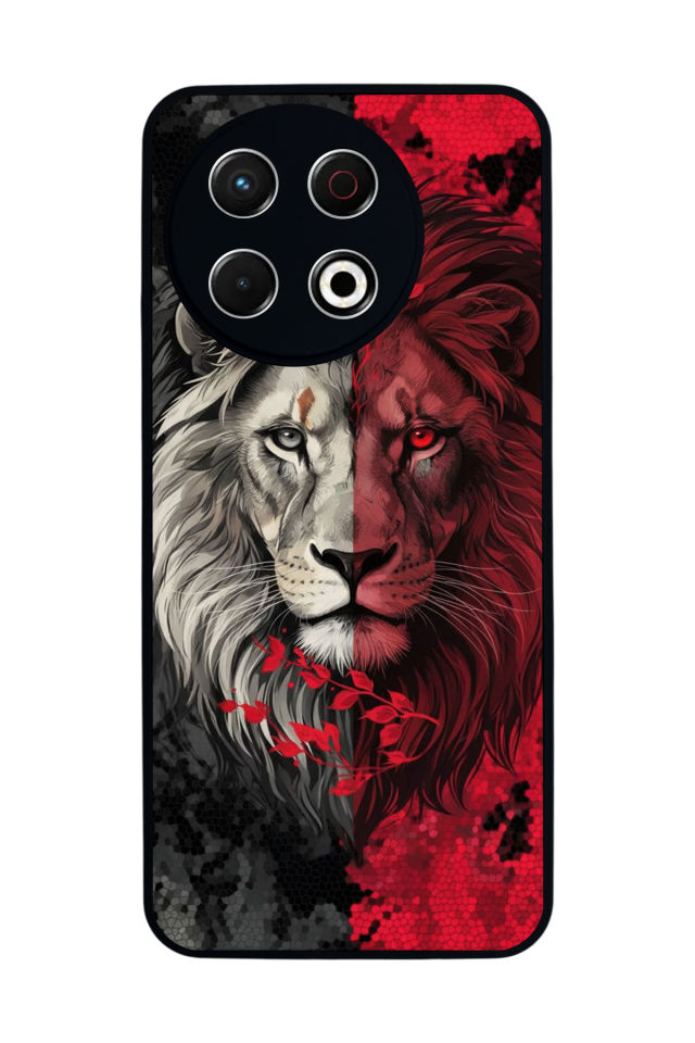 Tecno Spark 30 Pro Uyumlu Aslan Tasarımlı Glossy Premium Kılıf