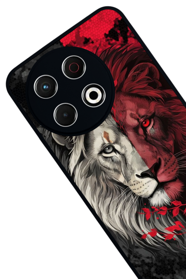 Tecno Spark 30 Pro Uyumlu Aslan Tasarımlı Glossy Premium Kılıf