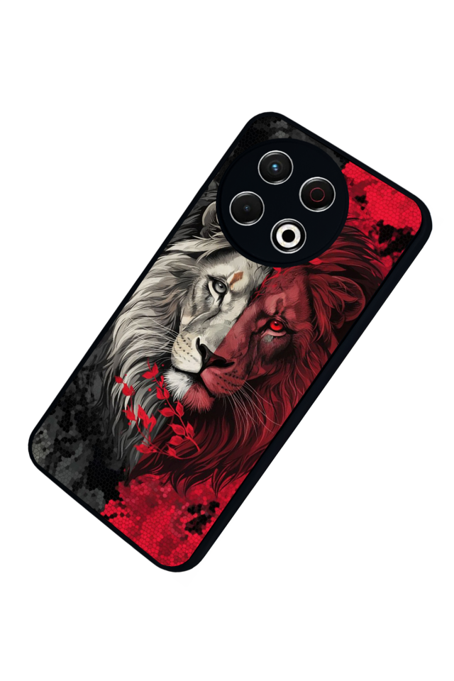 Tecno Spark 30 Pro Uyumlu Aslan Tasarımlı Glossy Premium Kılıf