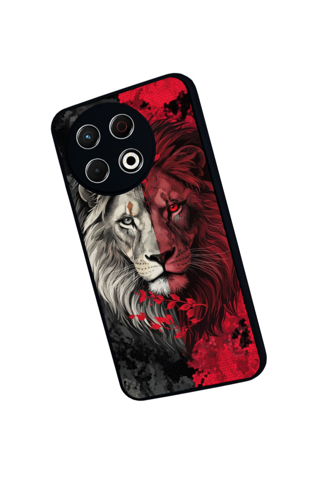 Tecno Spark 30 Pro Uyumlu Aslan Tasarımlı Glossy Premium Kılıf