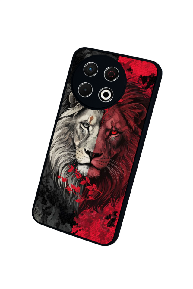 Tecno Spark 30 Pro Uyumlu Aslan Tasarımlı Glossy Premium Kılıf