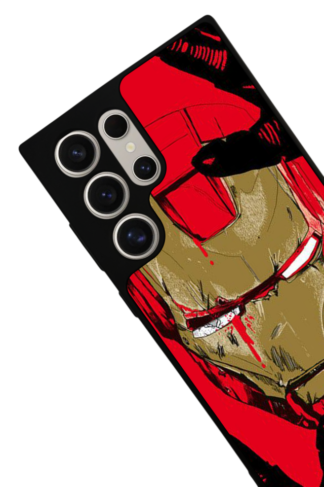 Samsung Galaxy S22 Ultra Uyumlu  Iron Man ( Demir Adam ) Tasarımlı Glossy Premium Kılıf