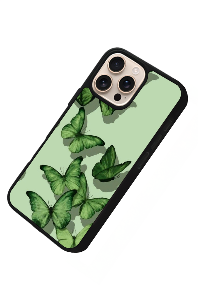 iPhone 16 Pro Uyumlu Kelebek Tasarımlı Glossy Premium Kılıf