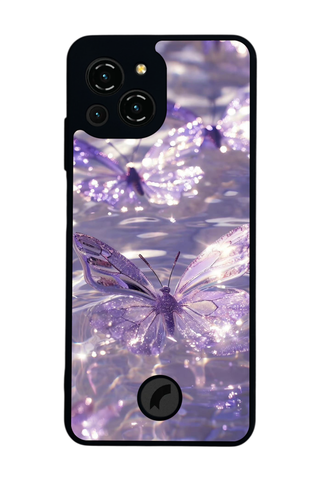 Reeder S23 Pro Max Uyumlu Kelebek Tasarımlı Glossy Premium Kılıf