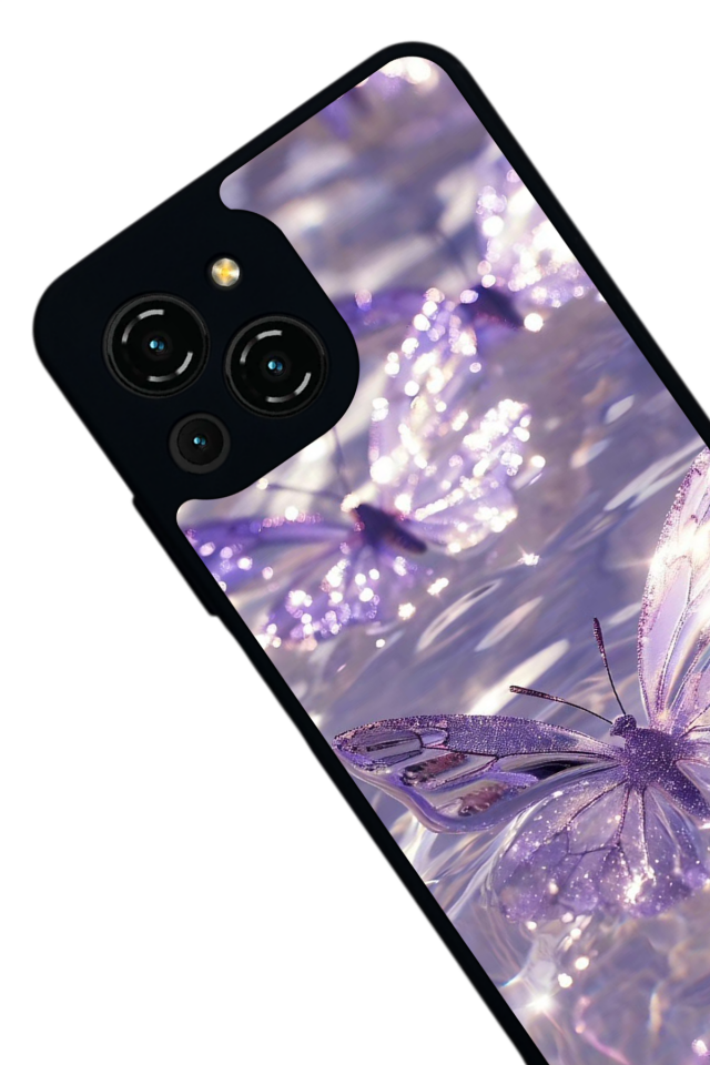 Reeder S23 Pro Max Uyumlu Kelebek Tasarımlı Glossy Premium Kılıf