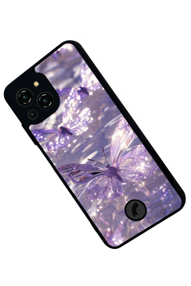 Reeder S23 Pro Max Uyumlu Kelebek Tasarımlı Glossy Premium Kılıf