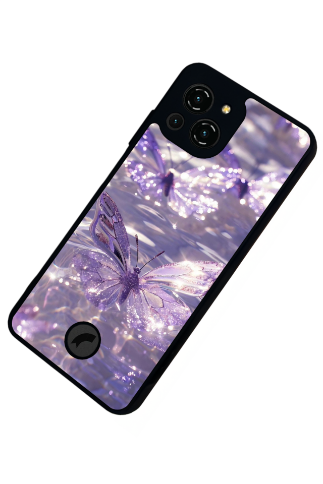 Reeder S23 Pro Max Uyumlu Kelebek Tasarımlı Glossy Premium Kılıf