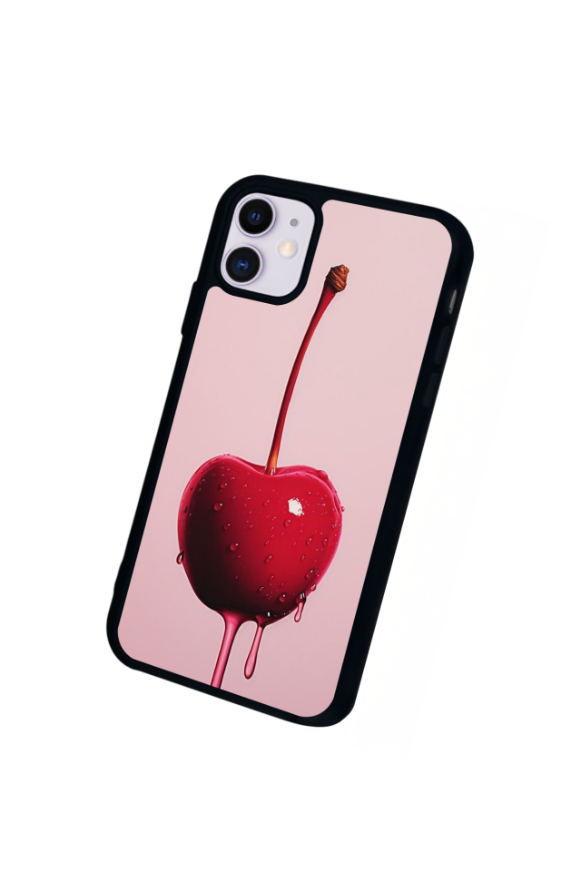 iPhone 11 Uyumlu Kiraz Tasarımlı Glossy Premium Kılıf