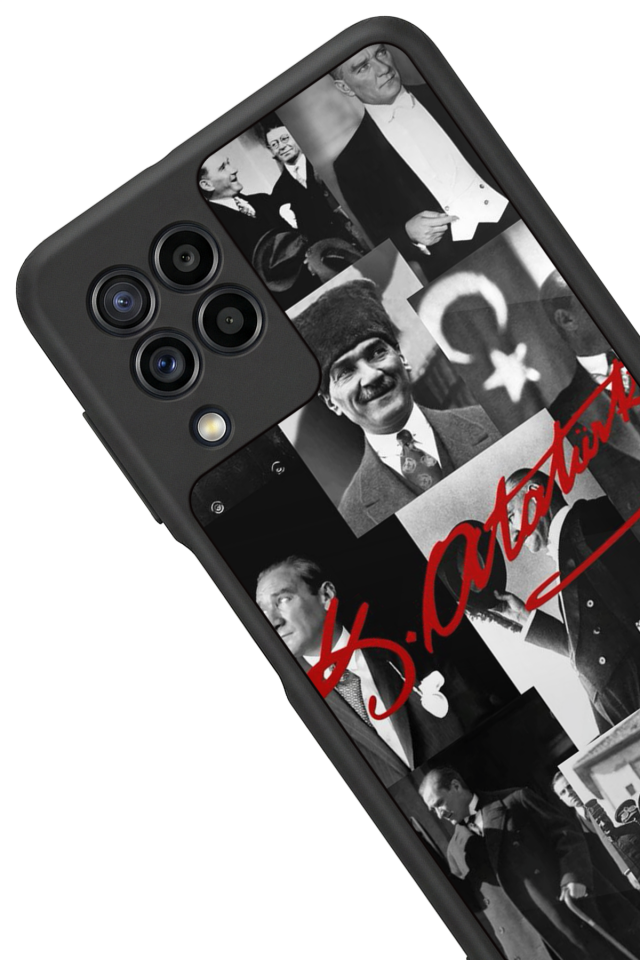 Samsung Galaxy M32 Uyumlu Mustafa Kemal Ataturk Tasarımlı Glossy Premium Kılıf
