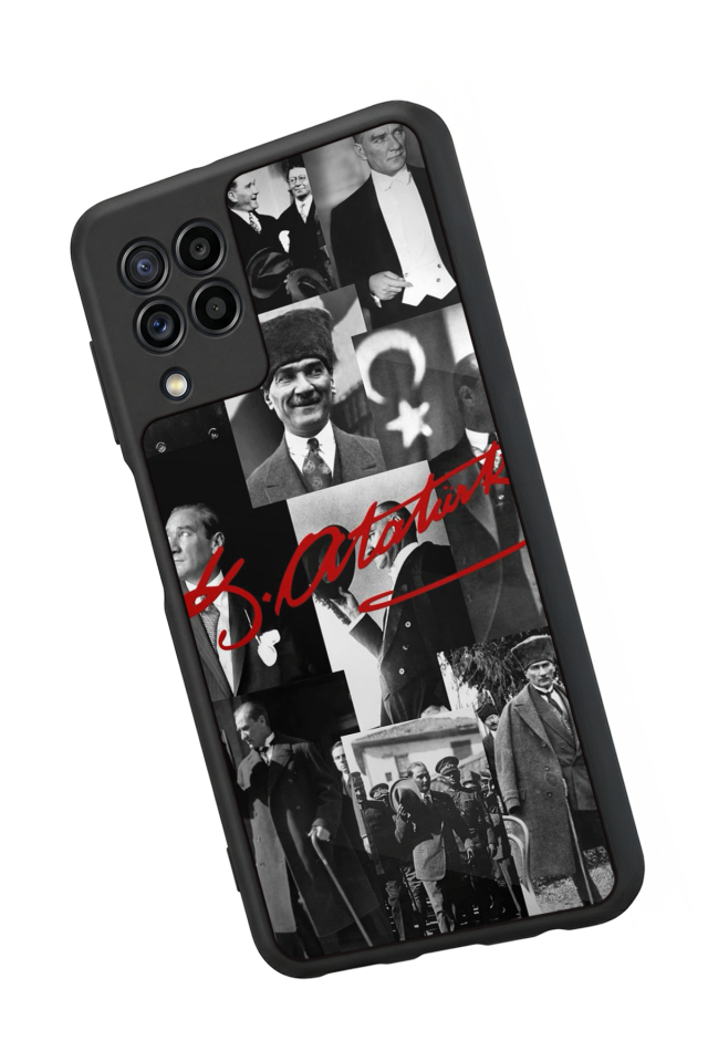 Samsung Galaxy M32 Uyumlu Mustafa Kemal Ataturk Tasarımlı Glossy Premium Kılıf