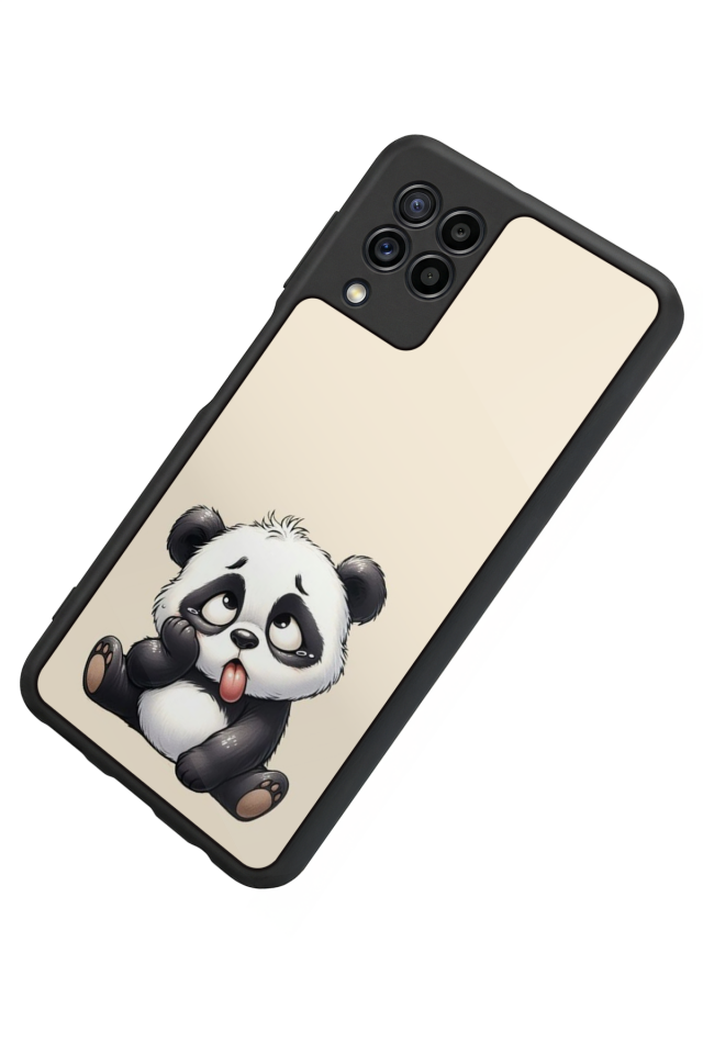 Samsung Galaxy M22 Uyumlu Panda Tasarımlı Glossy Premium Kılıf