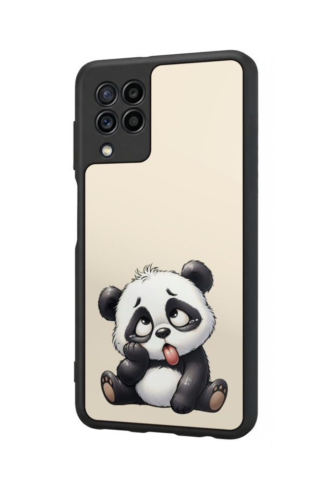 Samsung Galaxy M22 Uyumlu Panda Tasarımlı Glossy Premium Kılıf