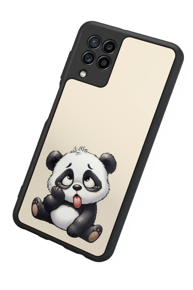 Samsung Galaxy M22 Uyumlu Panda Tasarımlı Glossy Premium Kılıf