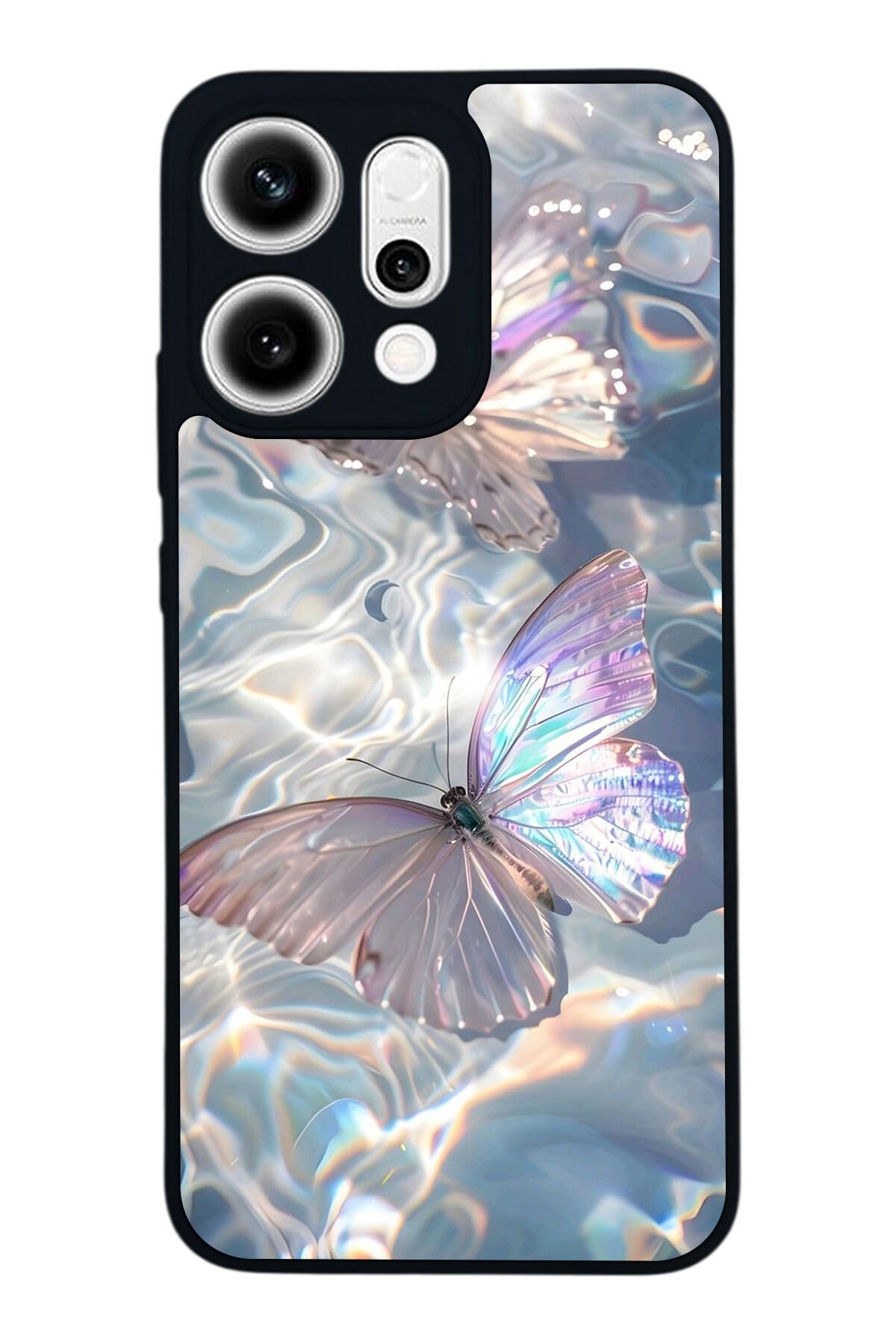 Oppo Reno 14 Uyumlu Kelebek Tasarımlı Glossy Premium Kılıf
