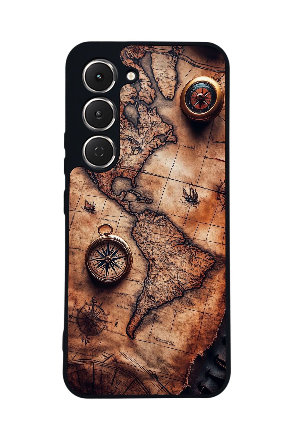 Tecno Spark 40 Pro Uyumlu Harita Tasarımlı Glossy Premium Kılıf