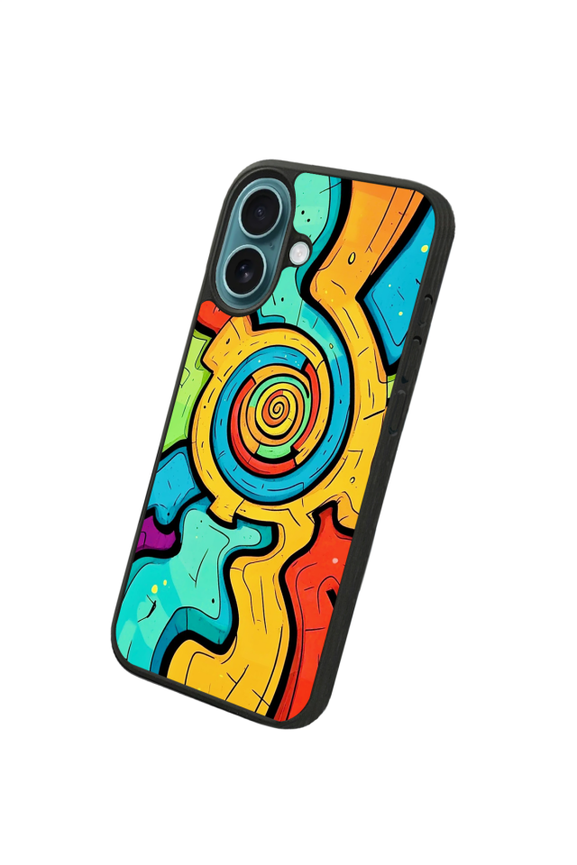 iPhone 16 Uyumlu Abstract Tasarımlı Glossy Premium Kılıf