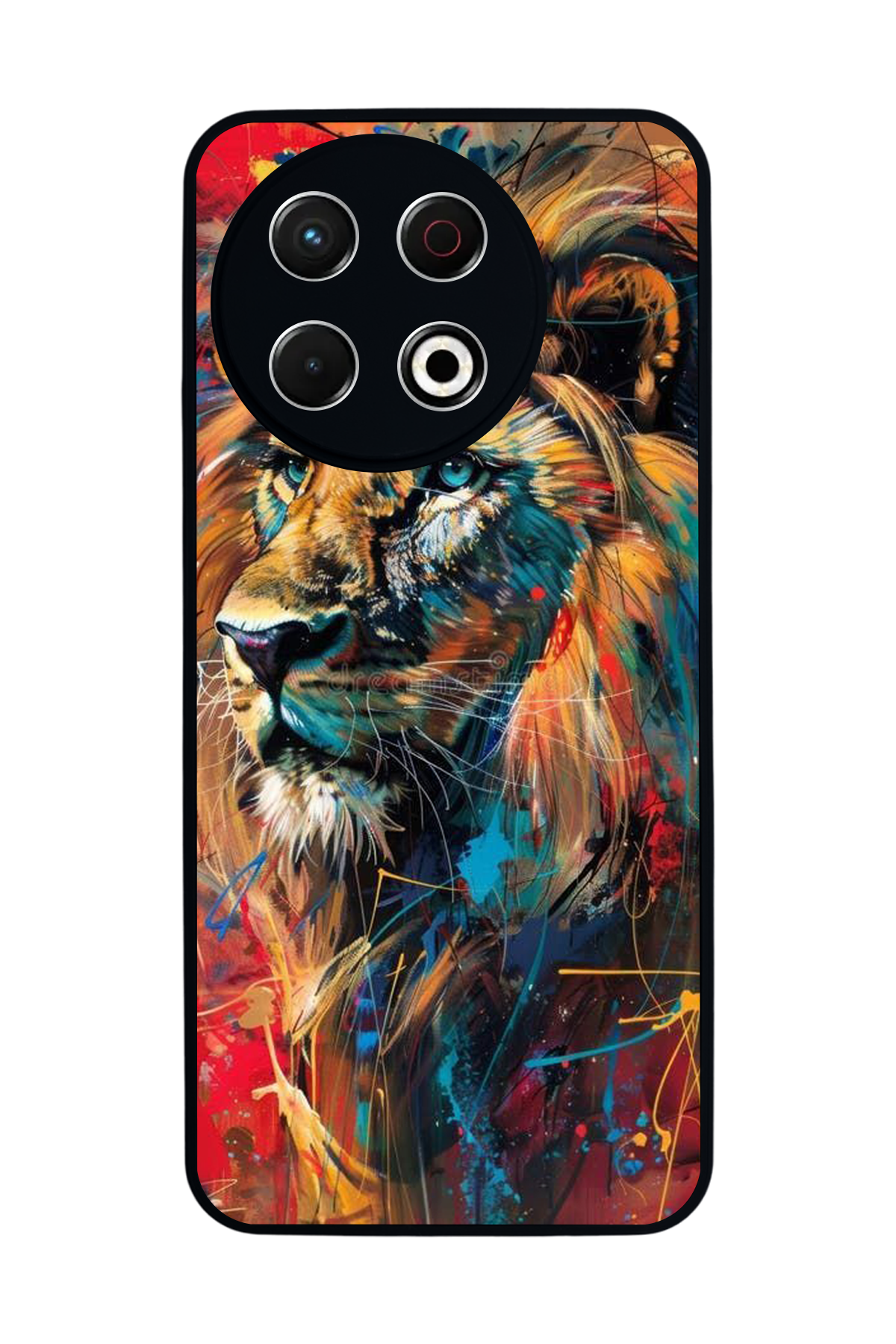 Tecno Spark 30 Pro Uyumlu Aslan Tasarımlı Glossy Premium Kılıf