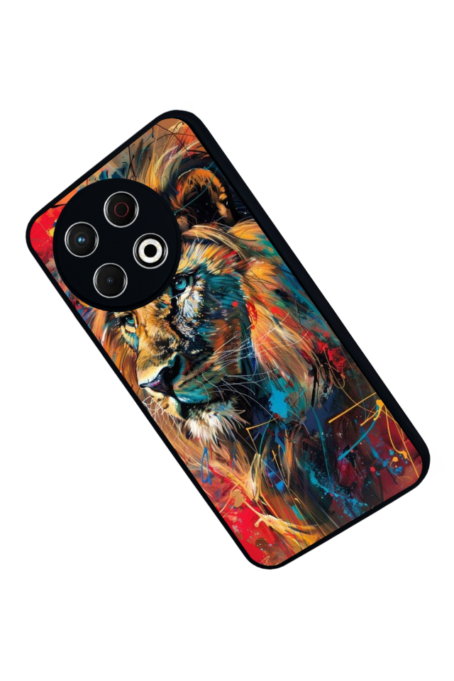 Tecno Spark 30 Pro Uyumlu Aslan Tasarımlı Glossy Premium Kılıf