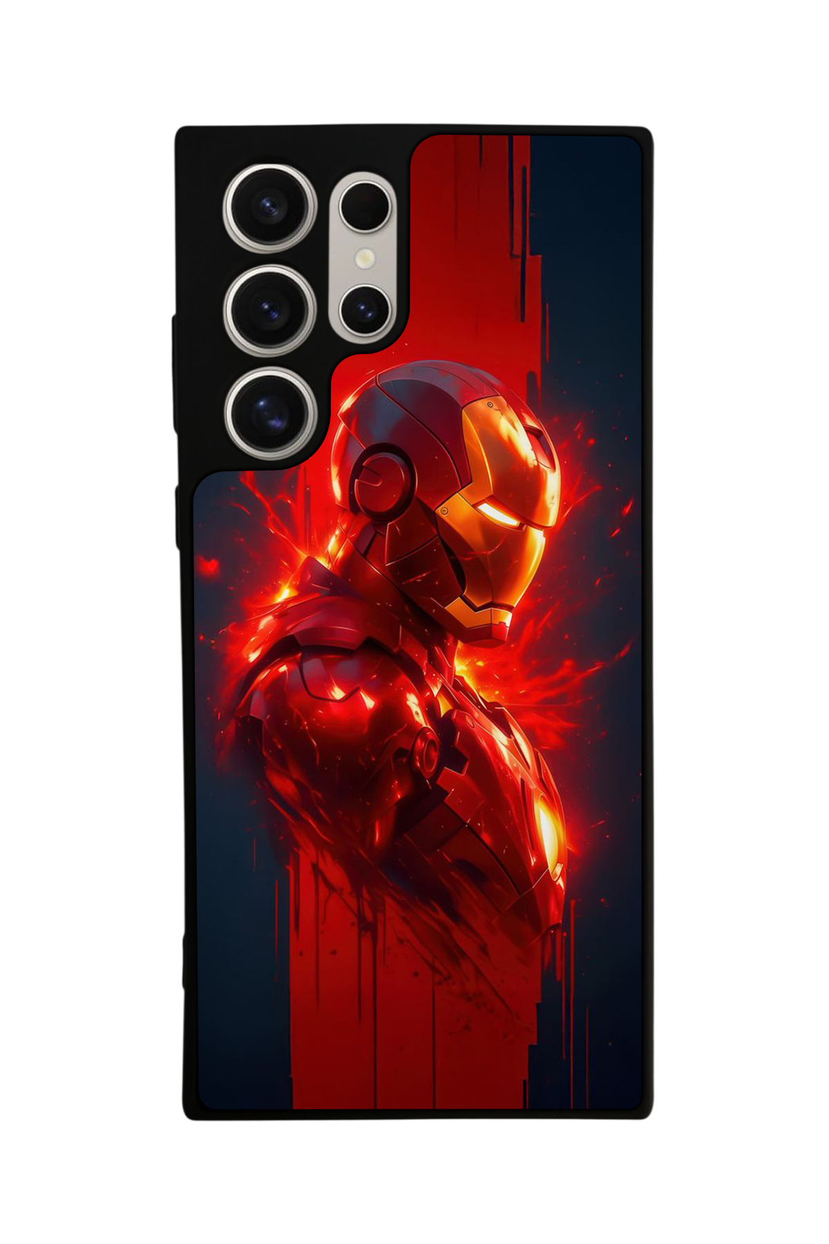 Samsung Galaxy S22 Ultra Uyumlu  Iron Man ( Demir Adam ) Tasarımlı Glossy Premium Kılıf
