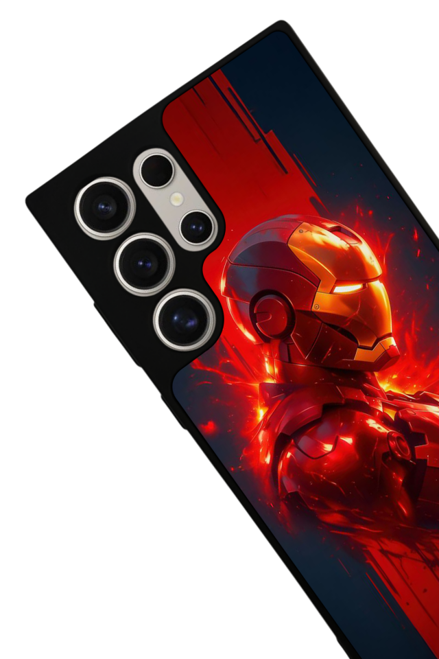 Samsung Galaxy S22 Ultra Uyumlu  Iron Man ( Demir Adam ) Tasarımlı Glossy Premium Kılıf