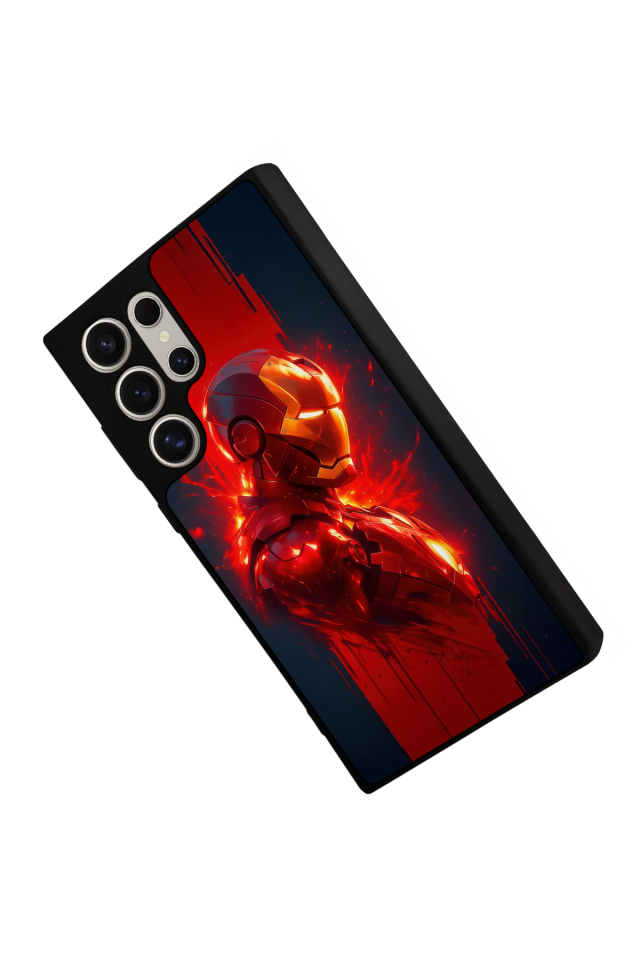 Samsung Galaxy S22 Ultra Uyumlu  Iron Man ( Demir Adam ) Tasarımlı Glossy Premium Kılıf