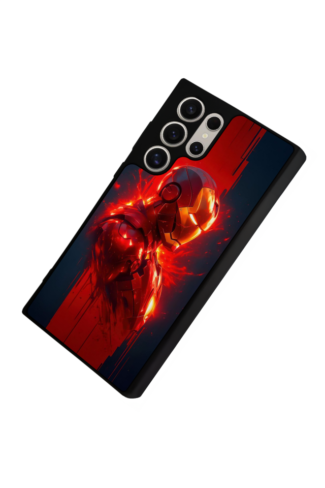 Samsung Galaxy S22 Ultra Uyumlu  Iron Man ( Demir Adam ) Tasarımlı Glossy Premium Kılıf