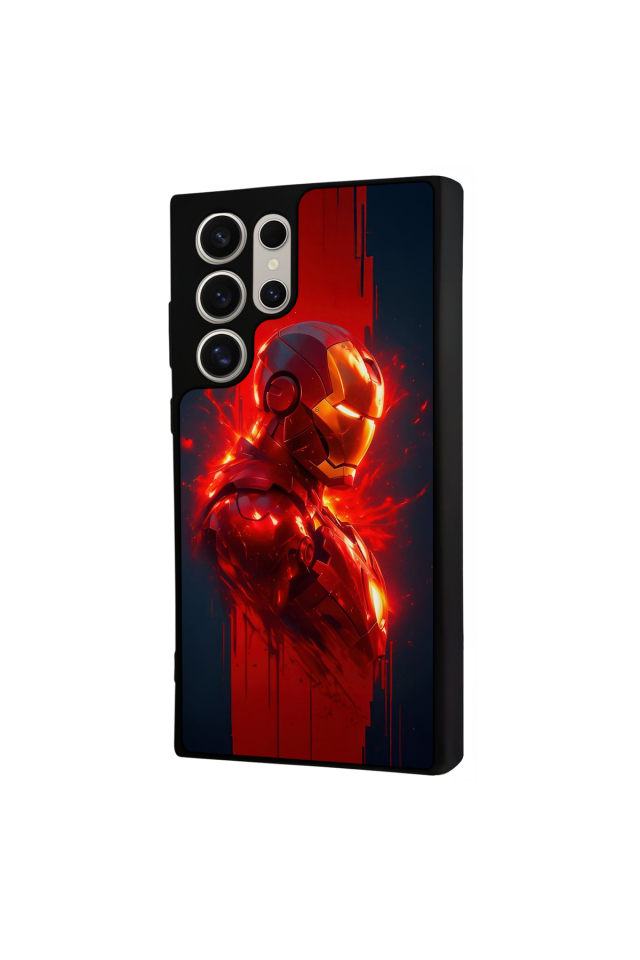 Samsung Galaxy S22 Ultra Uyumlu  Iron Man ( Demir Adam ) Tasarımlı Glossy Premium Kılıf