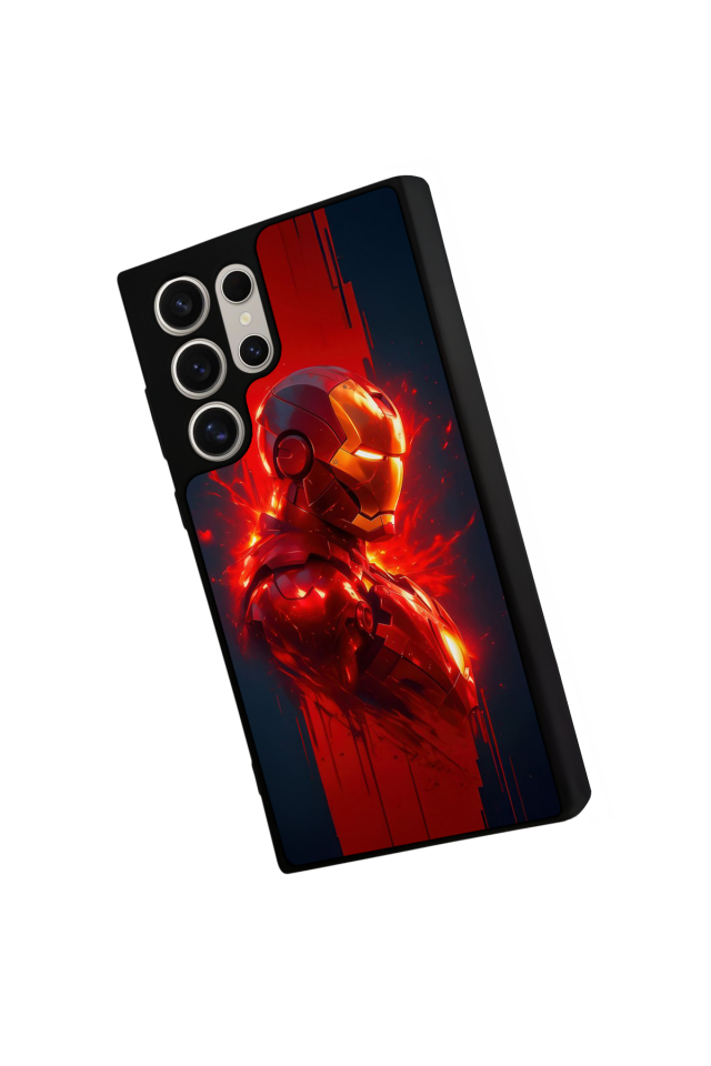 Samsung Galaxy S22 Ultra Uyumlu  Iron Man ( Demir Adam ) Tasarımlı Glossy Premium Kılıf