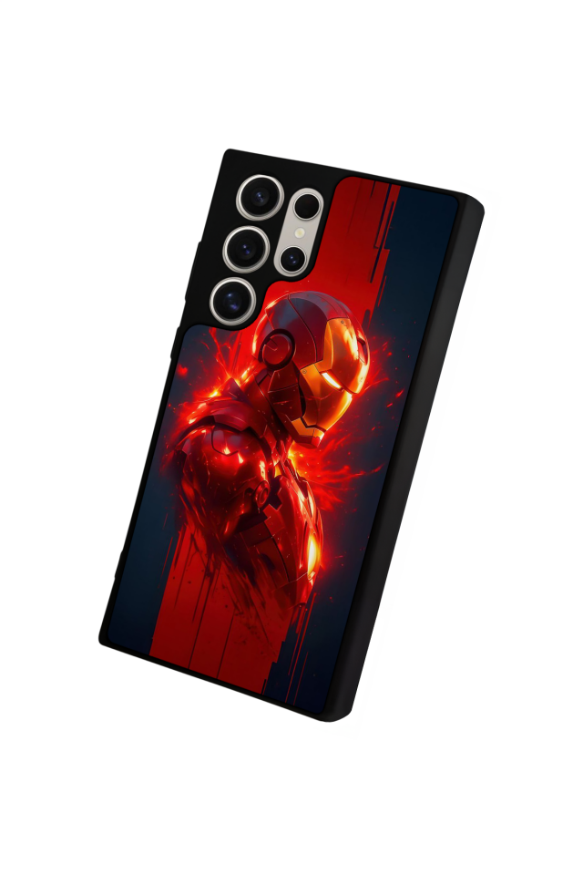 Samsung Galaxy S22 Ultra Uyumlu  Iron Man ( Demir Adam ) Tasarımlı Glossy Premium Kılıf