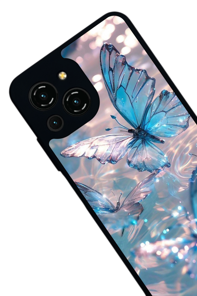 Reeder S23 Pro Max Uyumlu Kelebek Tasarımlı Glossy Premium Kılıf