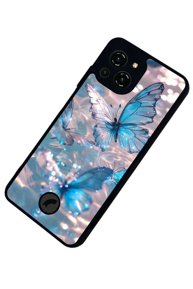 Reeder S23 Pro Max Uyumlu Kelebek Tasarımlı Glossy Premium Kılıf