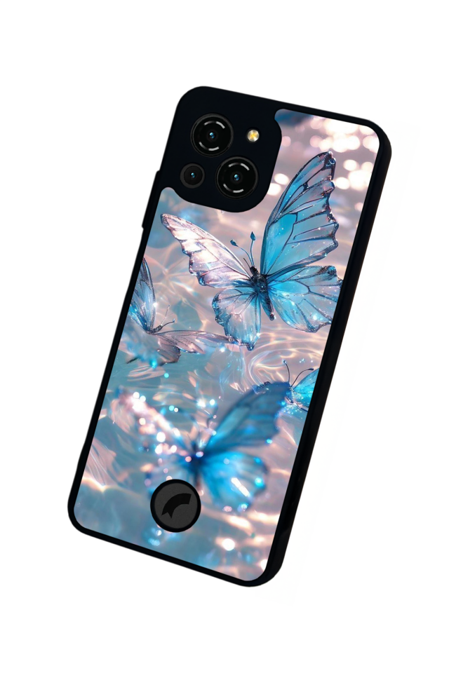 Reeder S23 Pro Max Uyumlu Kelebek Tasarımlı Glossy Premium Kılıf