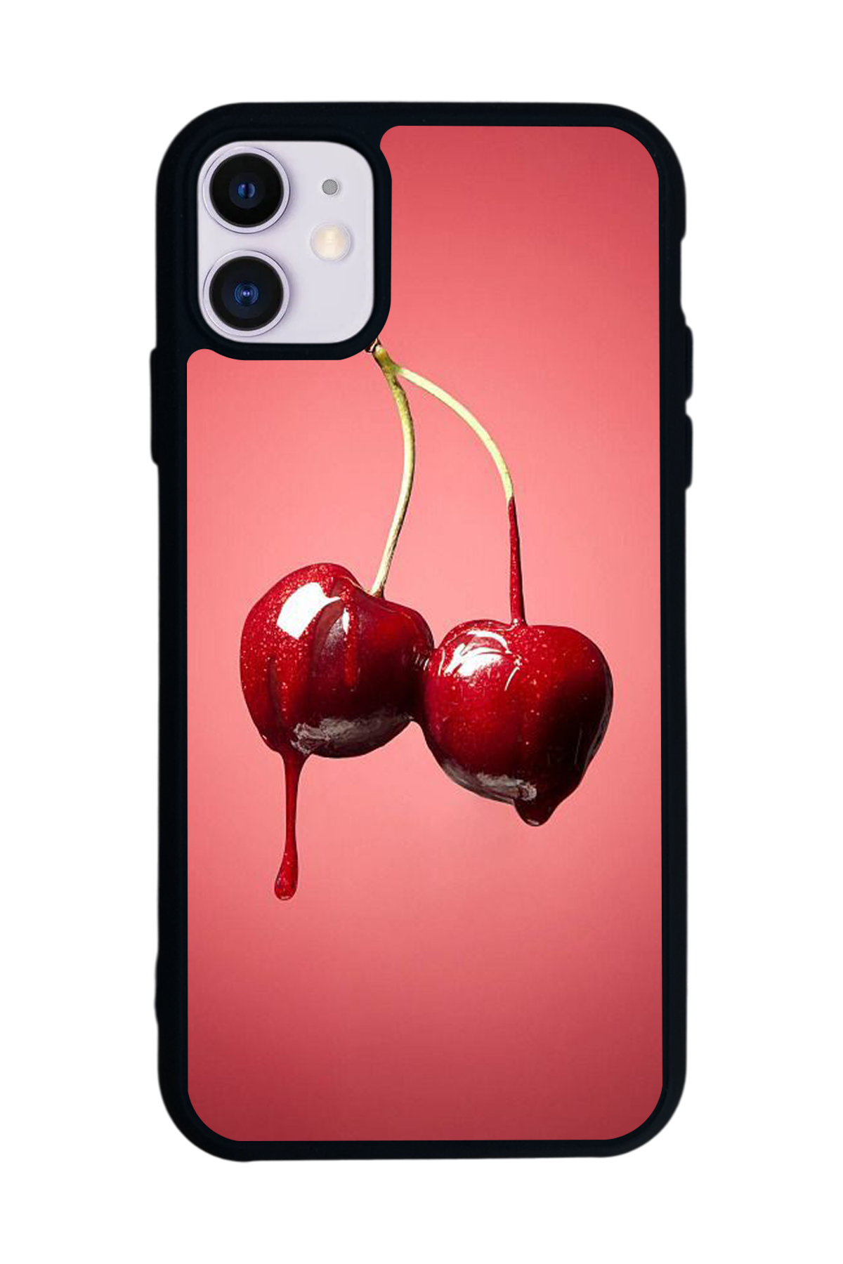 iPhone 11 Uyumlu Kiraz Tasarımlı Glossy Premium Kılıf