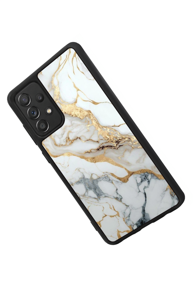 Samsung Galaxy A72 Uyumlu Mermer Marble Tasarımlı Glossy Premium Kılıf